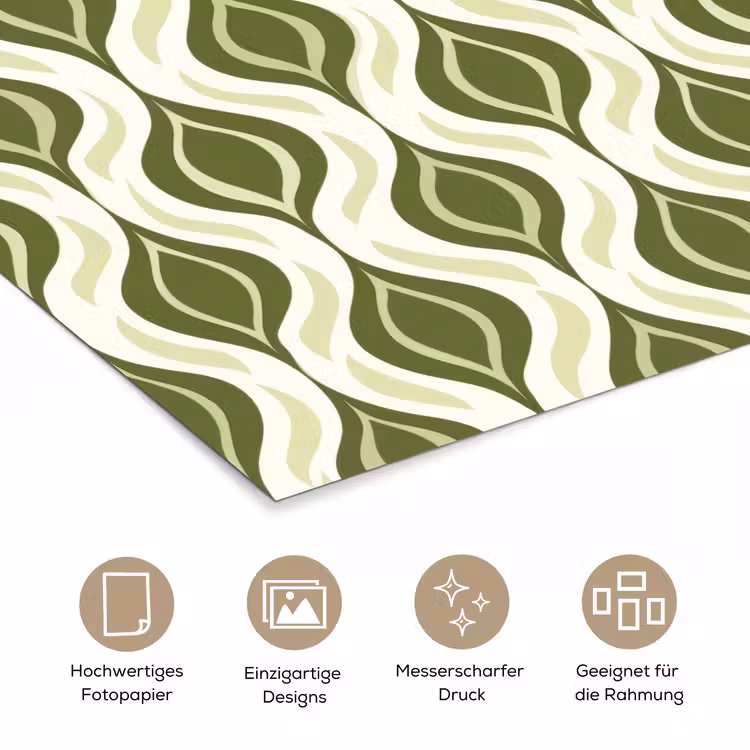 Patroon - Retro - Groen poster papier klein 62 -tcloseup_DE
