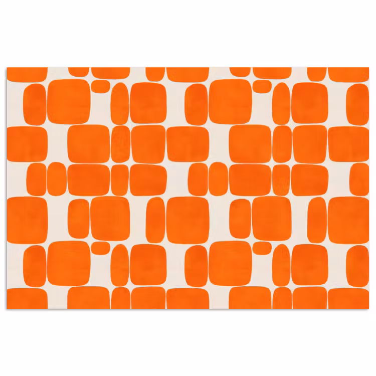 Patroon - Retro - Oranje poster papier klein 62 -3d