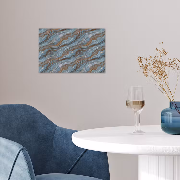 Patroon - Steen - Blauw poster papier klein 62 -sfeer3