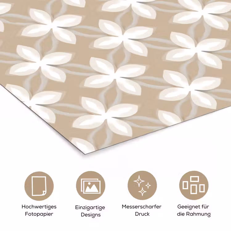 Patroon - Symmetrisch - Beige poster papier klein 62 -tcloseup_DE