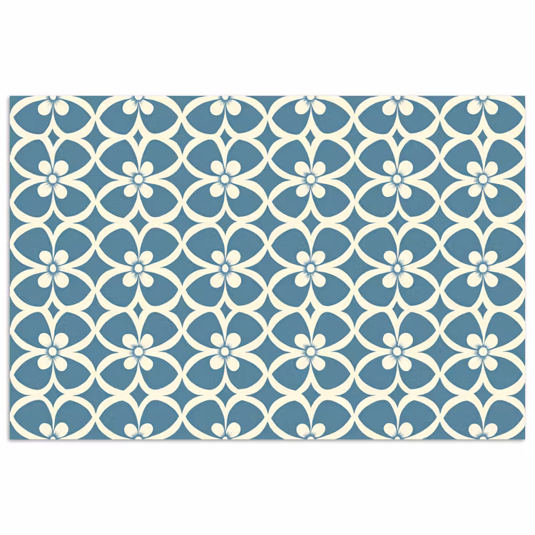 Patroon - Symmetrisch - Blauw poster papier klein 62 -3d