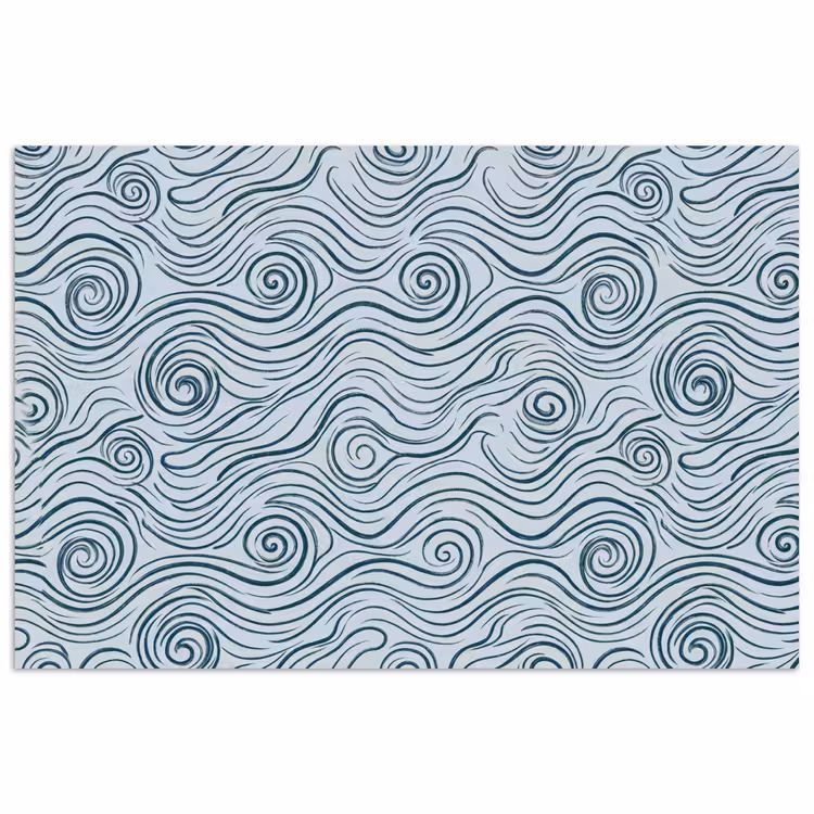 Patroon - Golven - Abstract - Modern - Blauw poster papier klein -3d