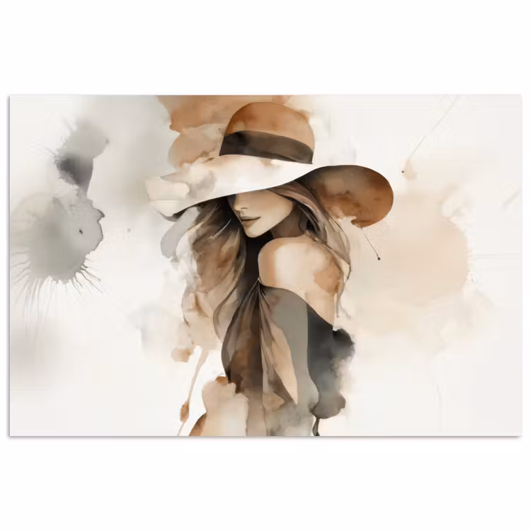 Mysterieus - Vrouw - Sepia poster papier klein -3d