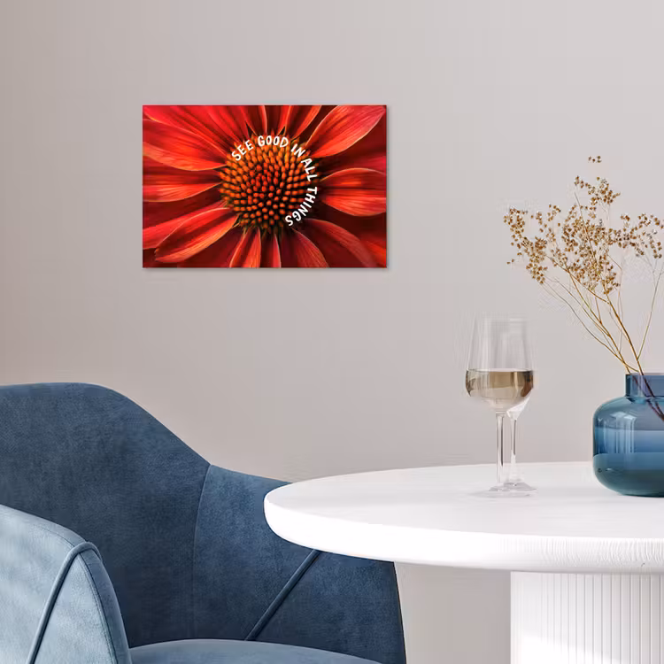 Close up - Bloem - Quote - Rood poster papier klein -sfeer3