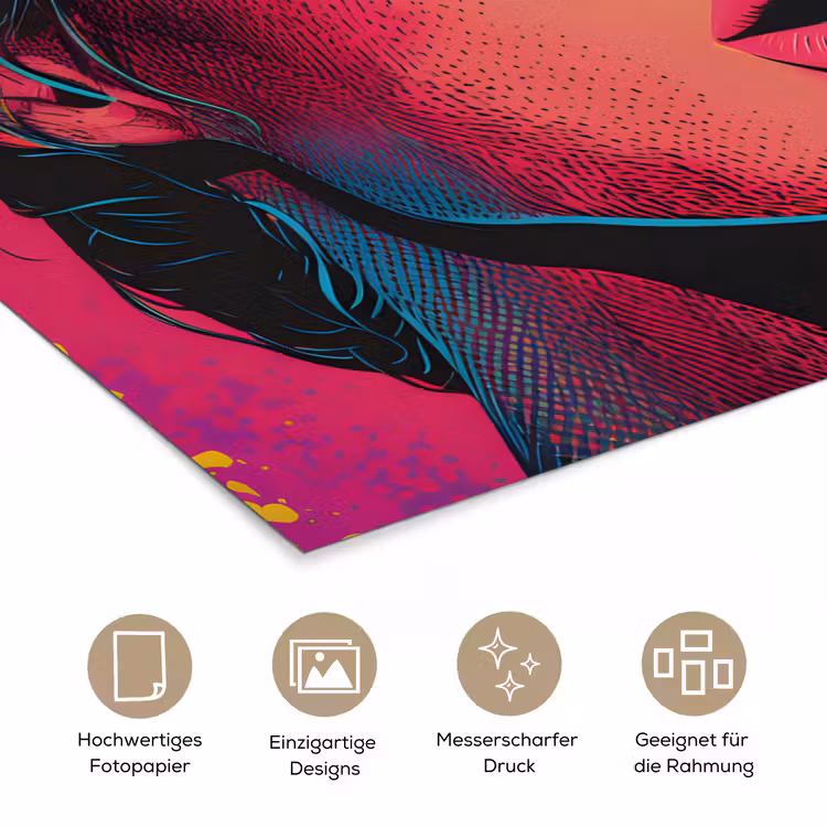 Close-up - Vrouwengezicht - Stippen - Geel poster papier klein -tcloseup_DE