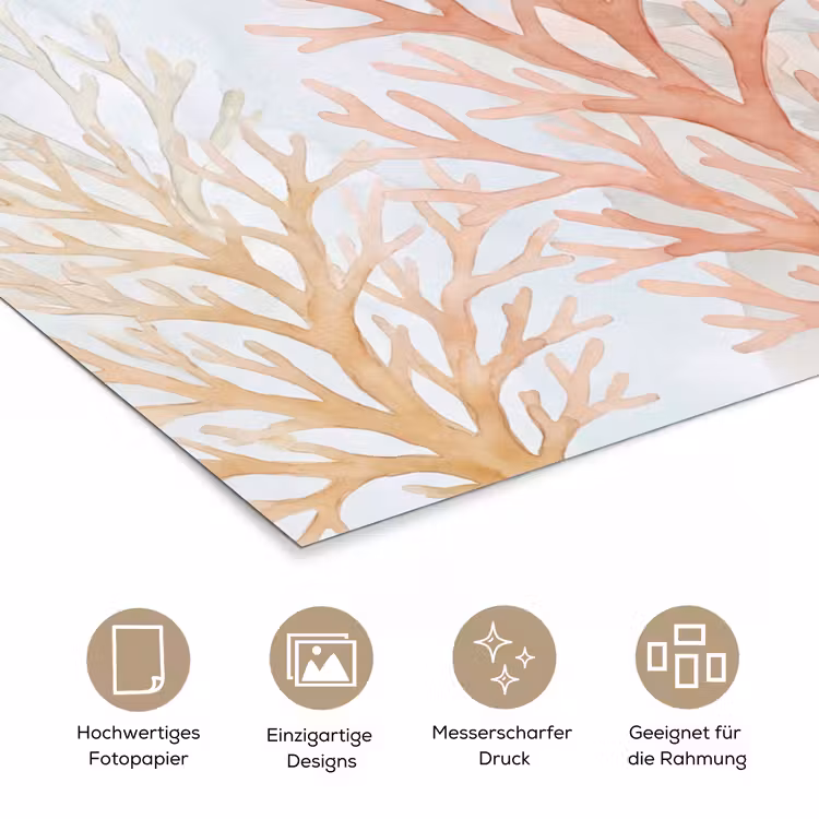 Natuur - Abstract - Aquarel - Organisch - Warm poster papier klein -tcloseup_DE