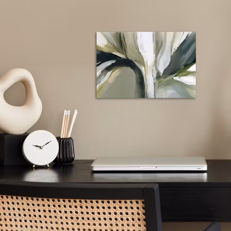 Natuur - Abstract - Groen - Penseelstreken poster papier klein -sfeer1