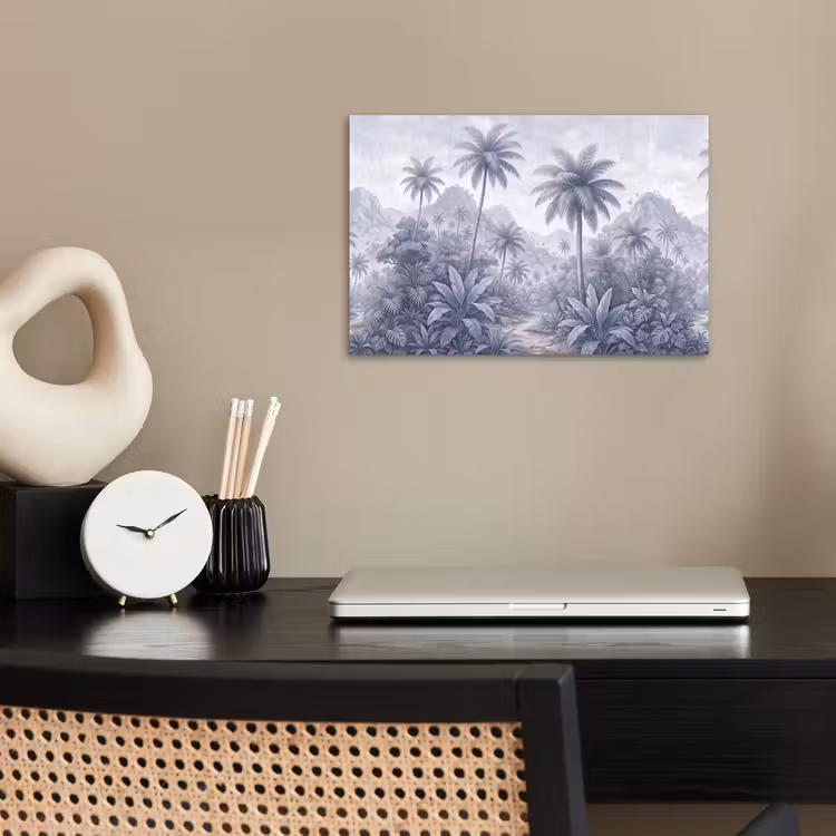 Natuur - Boom - Tropisch - Landschap - Blauw poster papier klein -sfeer1