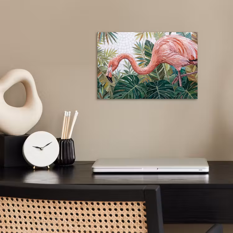 Natuur - Bladeren - Abstract - Groen - Vogel poster papier klein -sfeer1