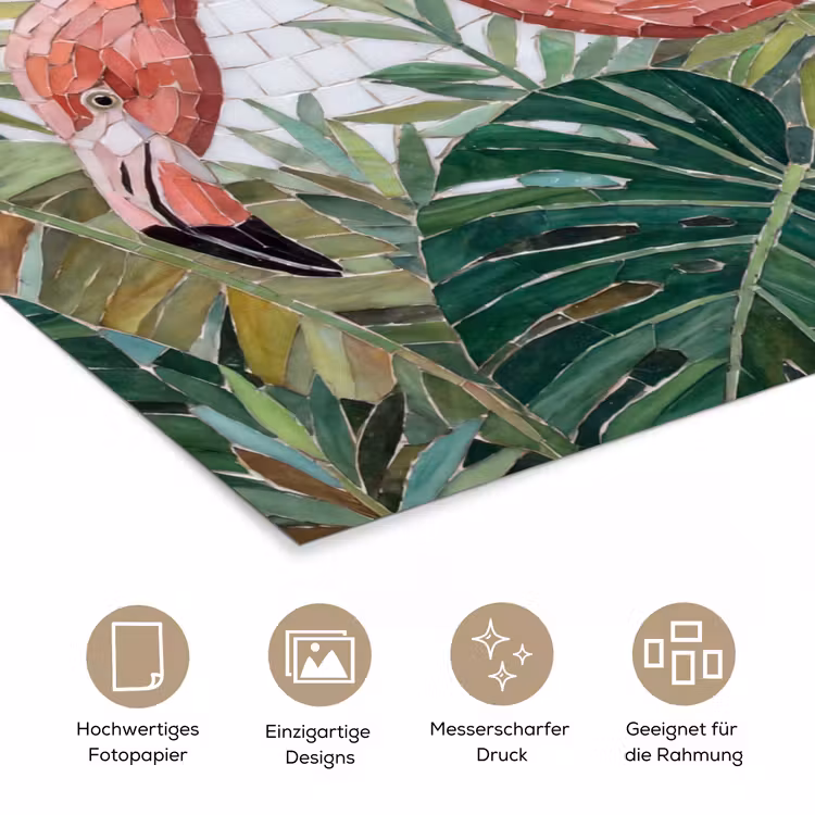 Natuur - Bladeren - Abstract - Groen - Vogel poster papier klein -tcloseup_DE
