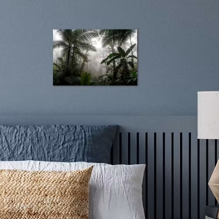 Natuur - Jungle - Mist - Groen - Bladeren poster papier klein -sfeer2