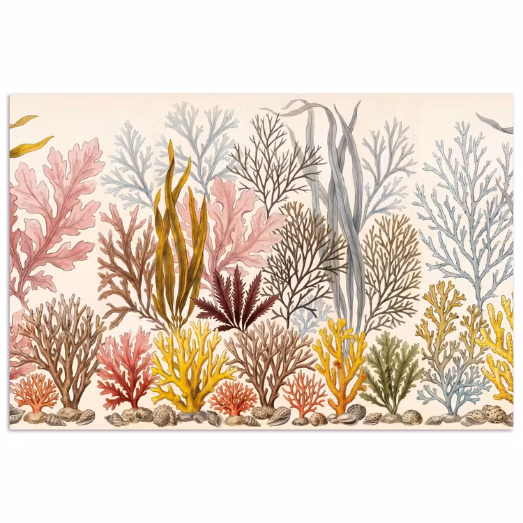 Natuur - Onderwater - Botanisch - Vintage - Kleurrijk poster papier klein -3d