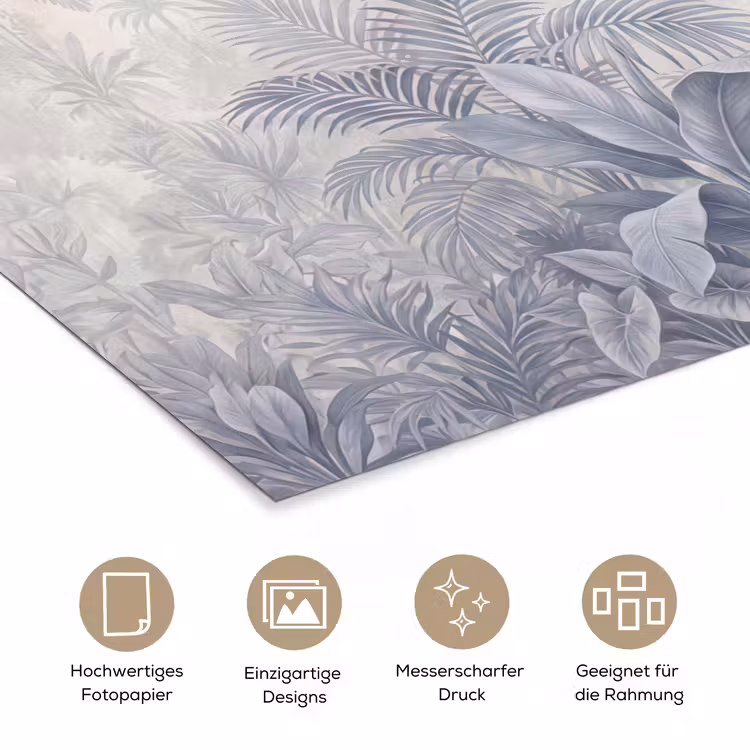 Natuur - Vogel - Jungle - Illustratie - Blauw poster papier klein -tcloseup_DE