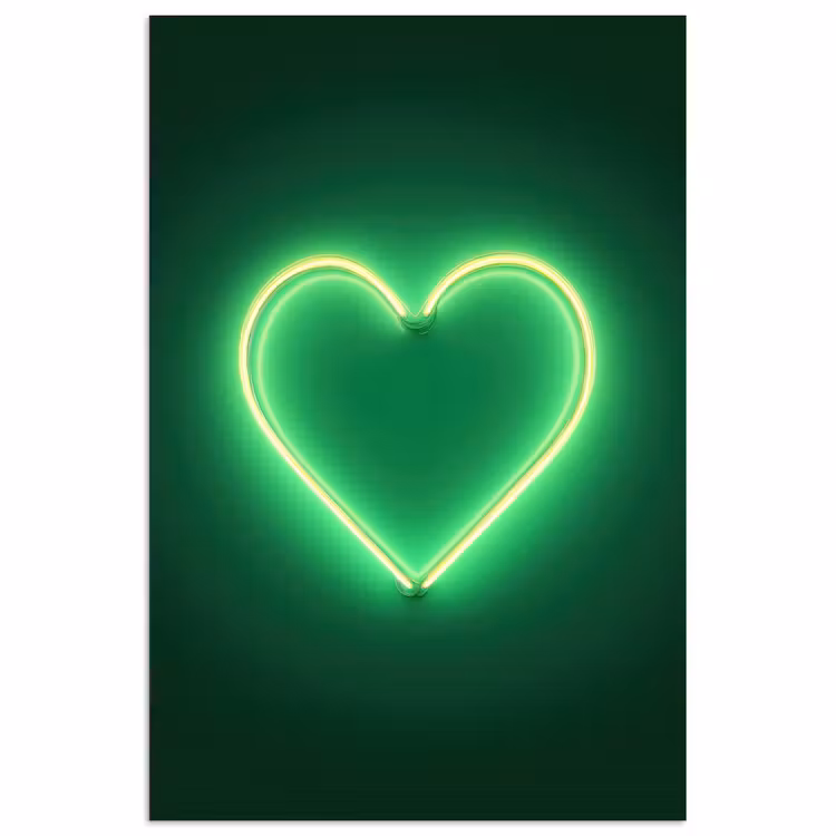 Neon - Groen - Licht poster papier klein -3d