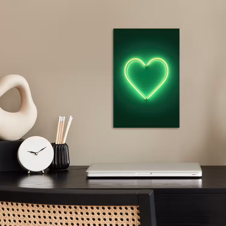 Neon - Groen - Licht poster papier klein -sfeer1