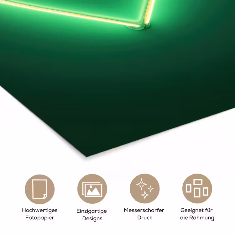 Neon - Groen - Licht poster papier klein -tcloseup_DE