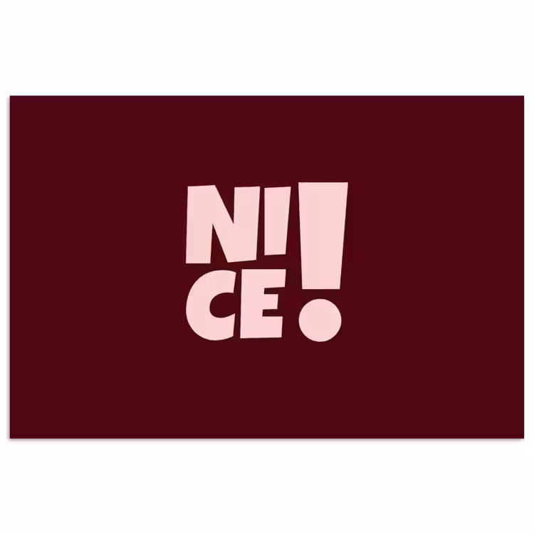 Nice - Uitroepteken - Rood poster papier klein -3d
