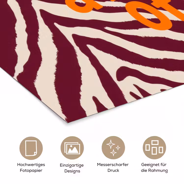 New era - Bordeaux - Zebraprint poster papier klein -tcloseup_DE