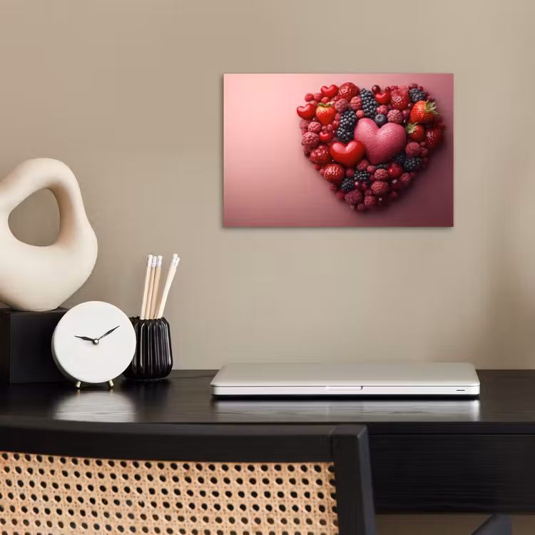 Fruit - Hartjes - Aardbeien - Frambozen - Bosbessen poster papier klein -sfeer1