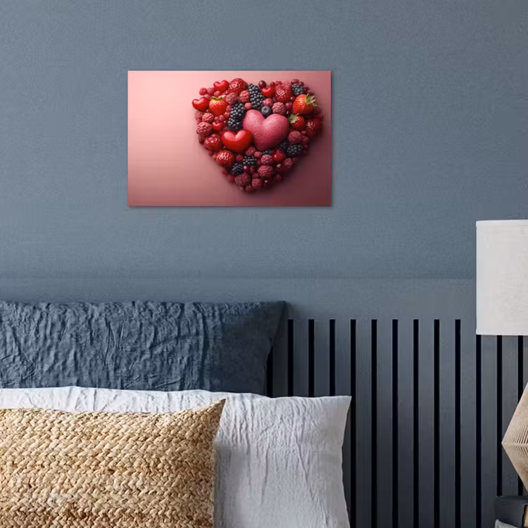 Fruit - Hartjes - Aardbeien - Frambozen - Bosbessen poster papier klein -sfeer2