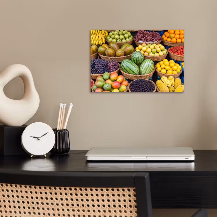 Poster - Obst – Markt – Bunt - Fruit - Markt - Kleurrijk poster papier klein