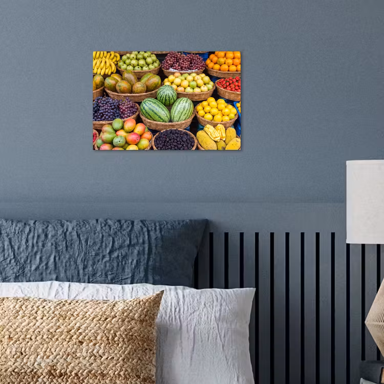 Poster - Obst – Markt – Bunt - Fruit - Markt - Kleurrijk poster papier klein