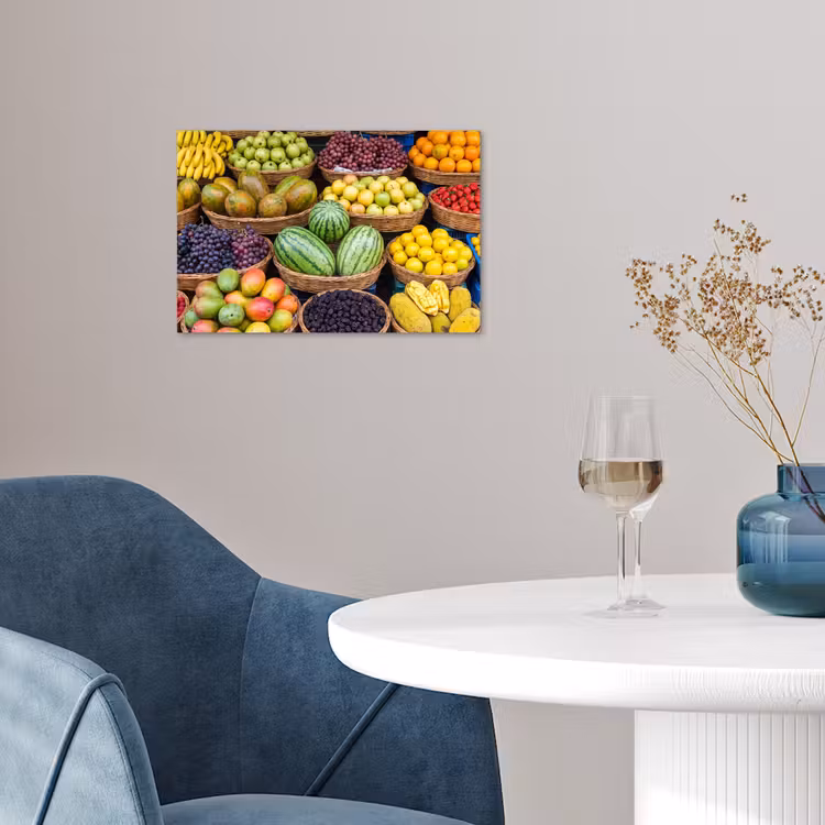 Poster - Obst – Markt – Bunt - Fruit - Markt - Kleurrijk poster papier klein