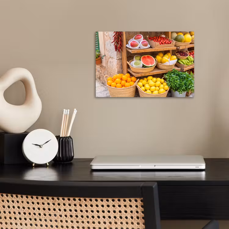 Poster - Obst – Markt – Frisch - Fruit - Markt - Vers poster papier klein