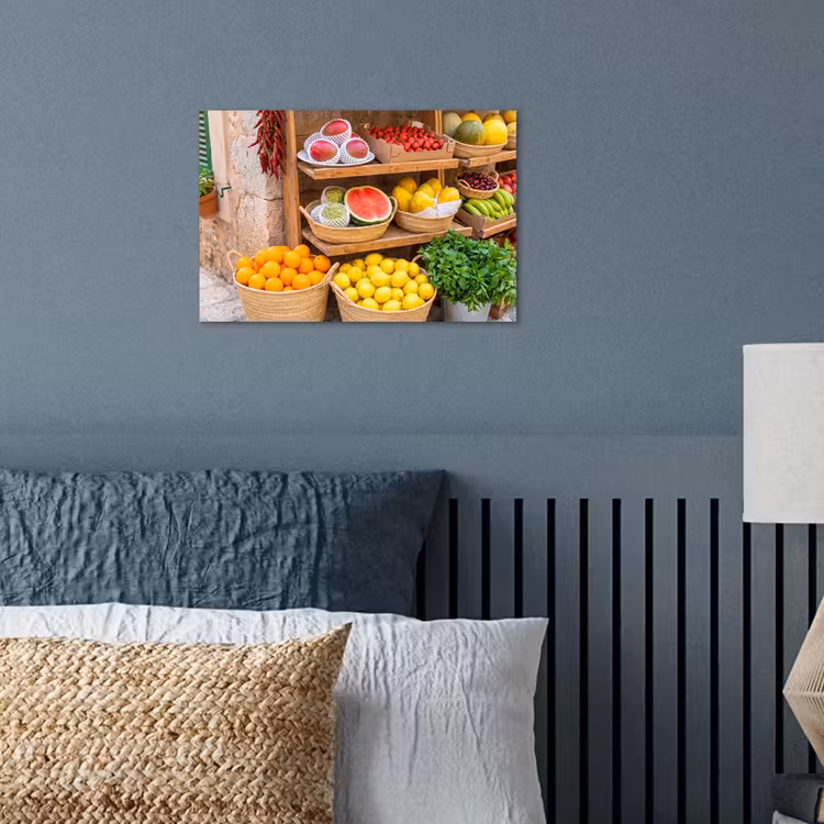 Poster - Obst – Markt – Frisch - Fruit - Markt - Vers poster papier klein