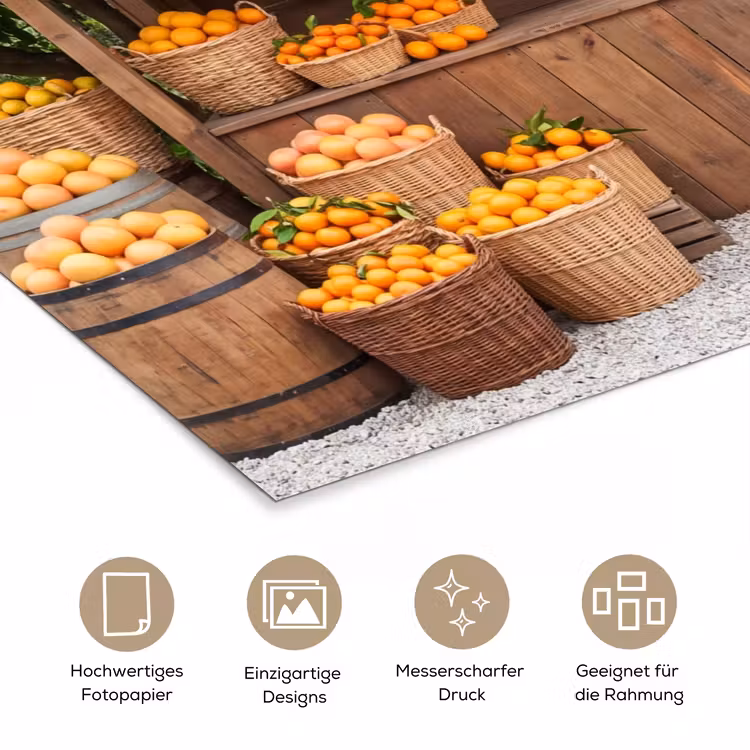 Poster - Obst – Markt – Ländlich - Fruit - Markt - Landelijk poster papier klein