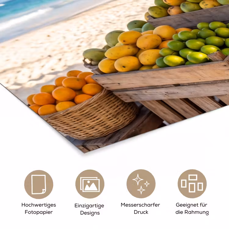 Poster - Obst – Strand – Tropisch - Fruit - Strand - Tropisch poster papier klein