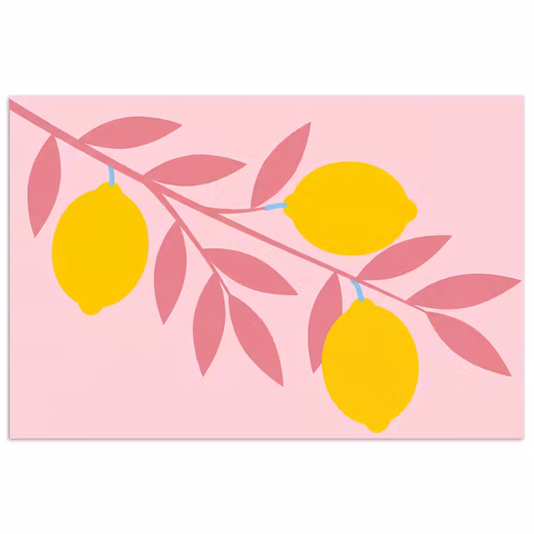 Fruit - Tak - Natuur - Abstract - Roze poster papier klein -3d