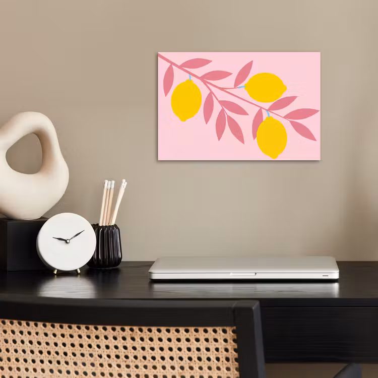 Fruit - Tak - Natuur - Abstract - Roze poster papier klein -sfeer1