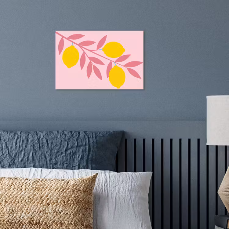 Fruit - Tak - Natuur - Abstract - Roze poster papier klein -sfeer2