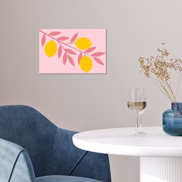 Fruit - Tak - Natuur - Abstract - Roze poster papier klein -sfeer3