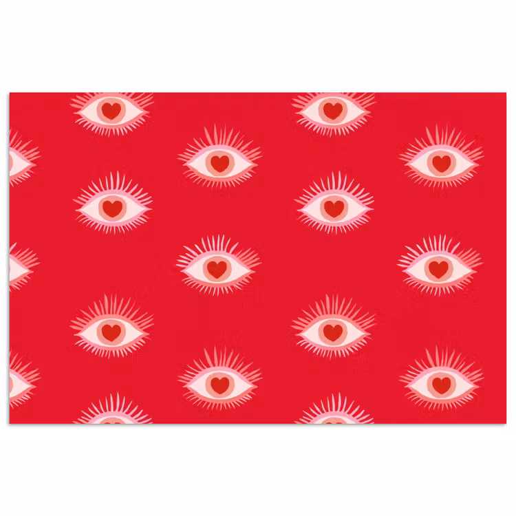 Ogen - Hart - Abstract - Rood - Roze poster papier klein 62 -3d