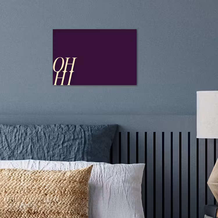 Oh hi - Paars - Cursief poster papier klein -sfeer2