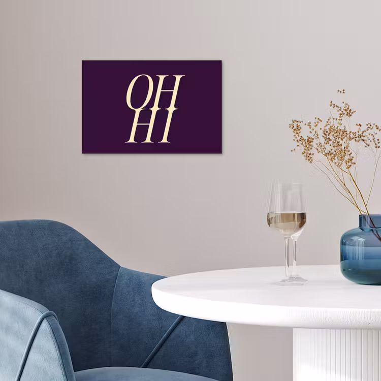 Oh hi - Paars - Minimalistisch poster papier klein -sfeer3