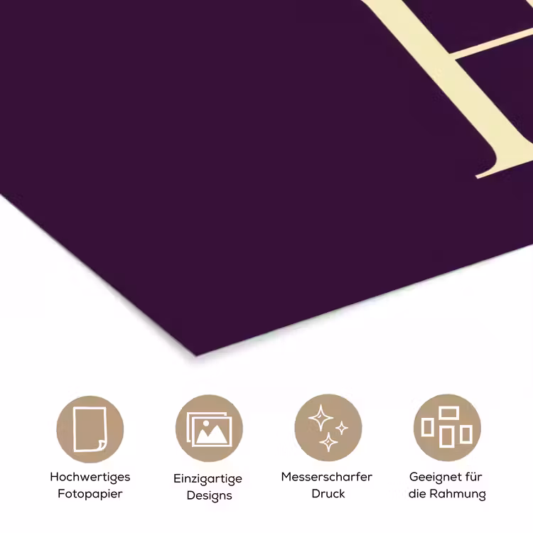 Oh hi - Paars - Minimalistisch poster papier klein -tcloseup_DE