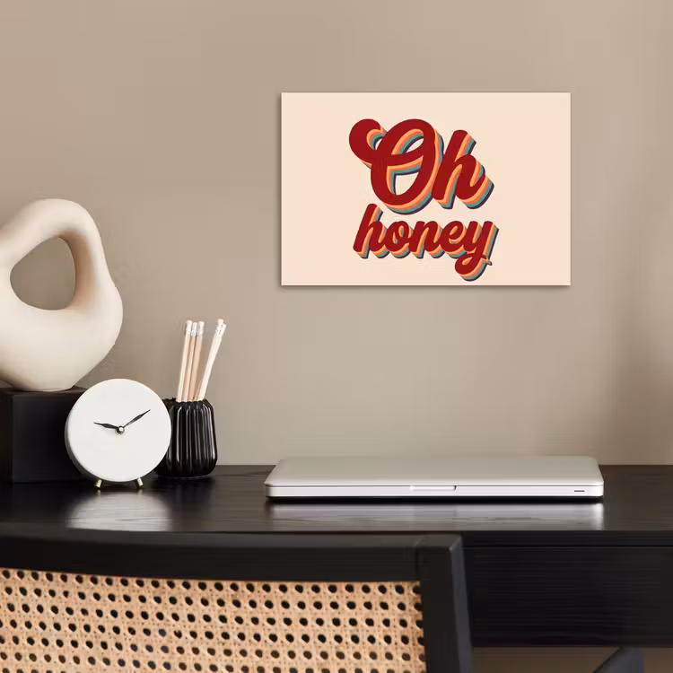 Oh honey - Rood - Schaduw poster papier klein -sfeer1