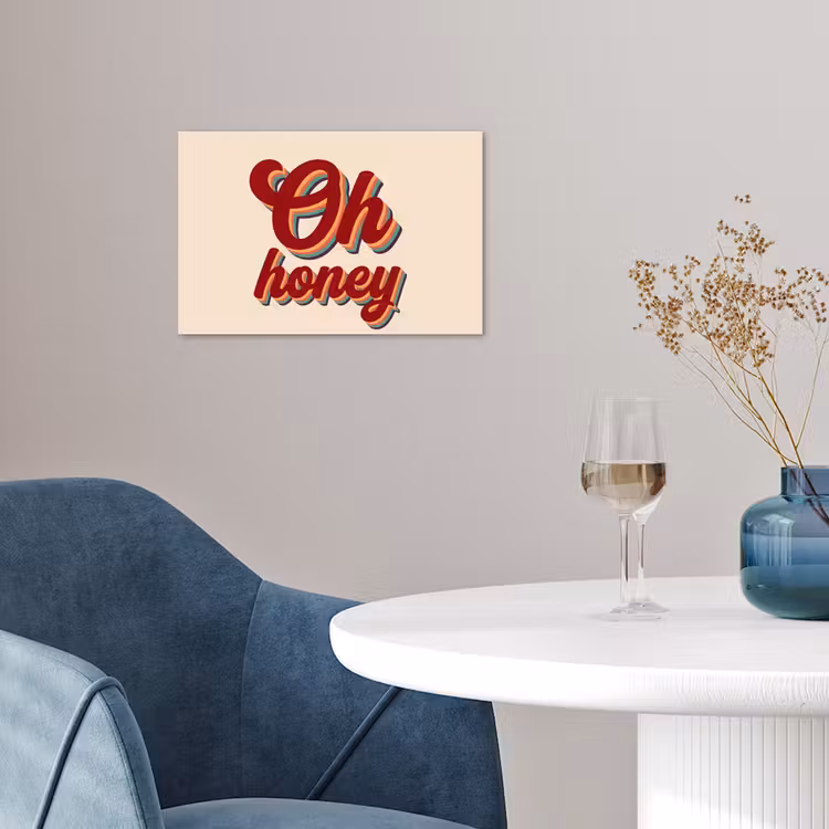 Oh honey - Rood - Schaduw poster papier klein -sfeer3