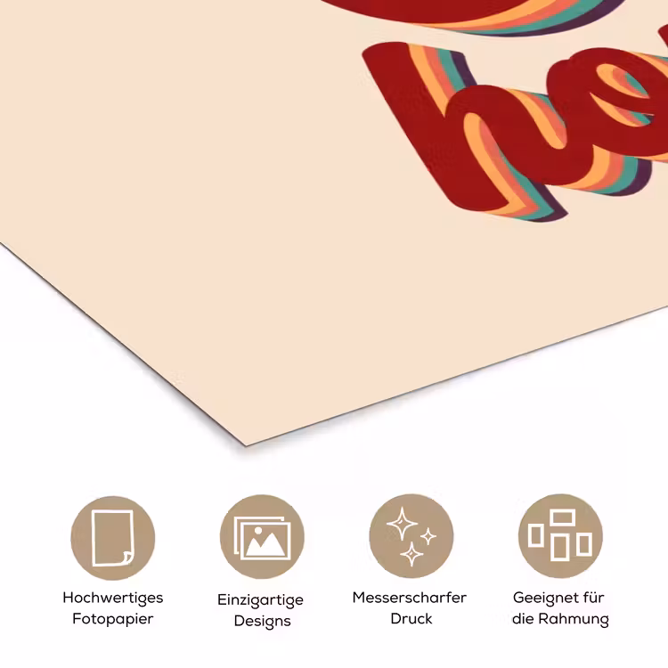 Oh honey - Rood - Schaduw poster papier klein -tcloseup_DE