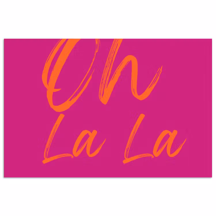 Oh la la - Oranje - Roze poster papier klein -3d