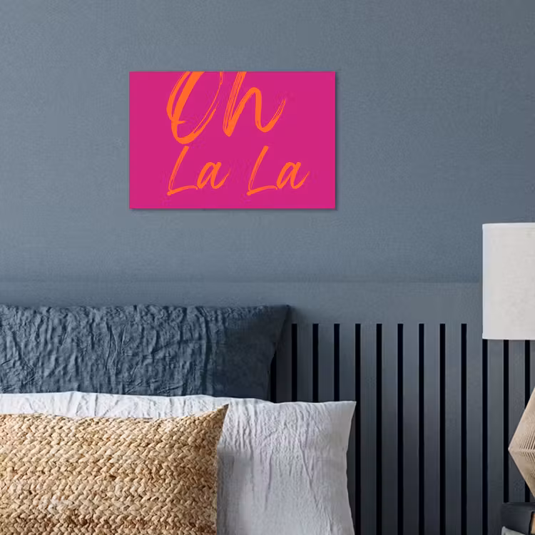 Oh la la - Oranje - Roze poster papier klein -sfeer2