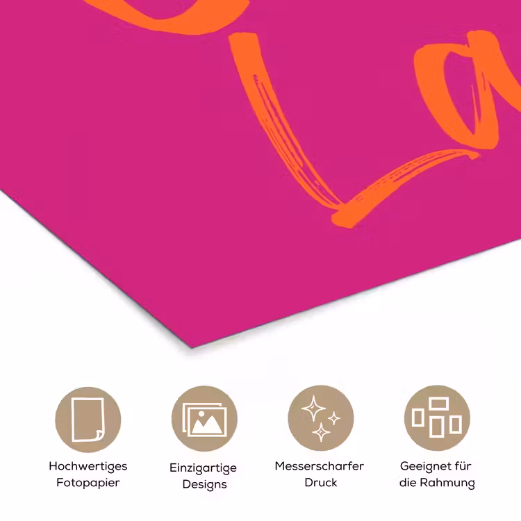 Oh la la - Oranje - Roze poster papier klein -tcloseup_DE