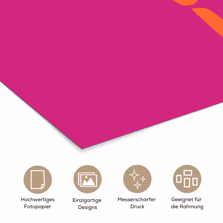 Oh la la - Roze - Oranje - Minimalistisch poster papier klein -tcloseup_DE