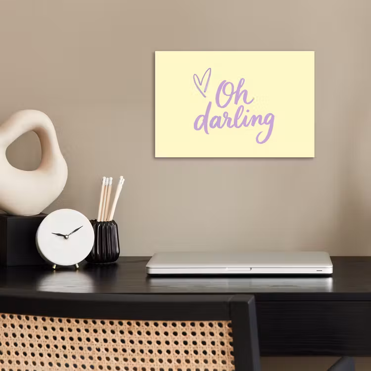Oh darling - Geel - Hart poster papier klein -sfeer1