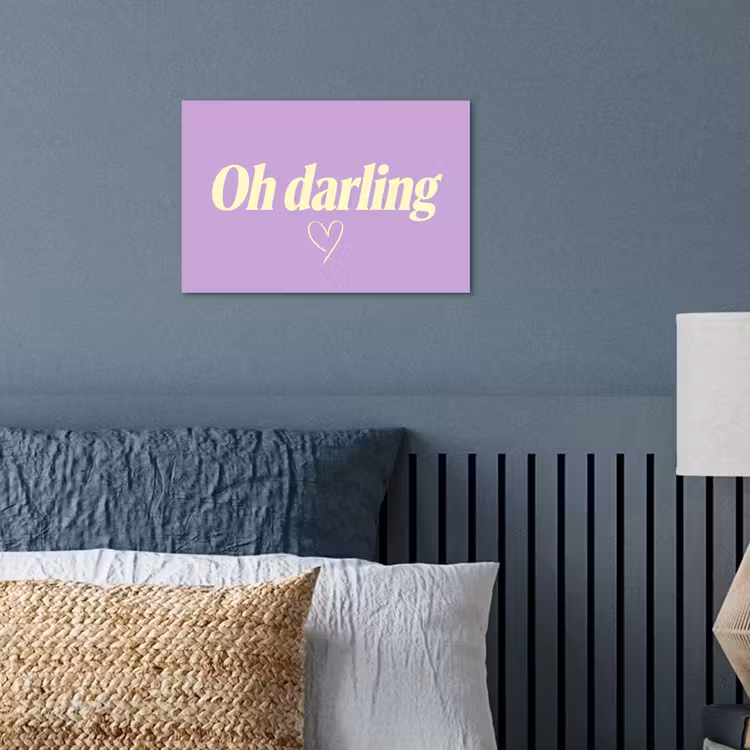 Oh darling - Hart - Paars poster papier klein -sfeer2