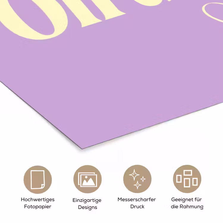 Oh darling - Hart - Paars poster papier klein -tcloseup_DE
