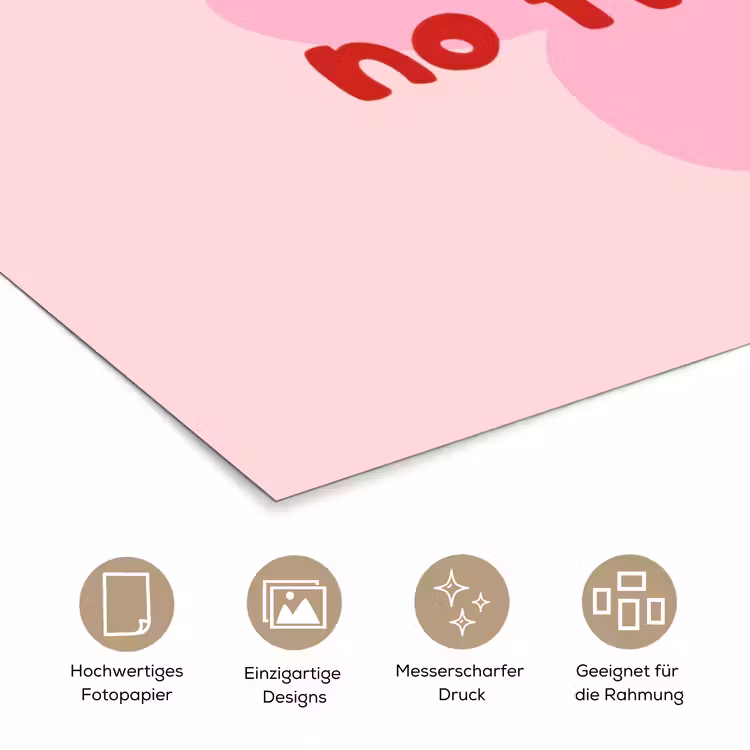 No rain no flowers - Bloem - Roze poster papier klein -tcloseup_DE